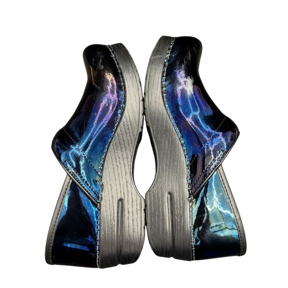 Dansko Professional Clogs Women's Patent Iridescent Blue Slip-Resistant, Sz 38 - Picture 6 of 10